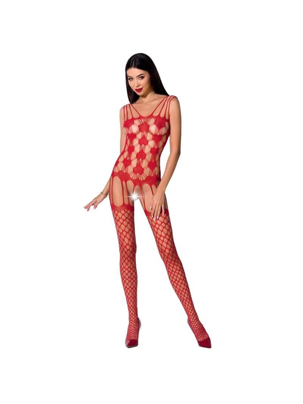 Passion - Woman Bs067 Red Bodystocking One Size