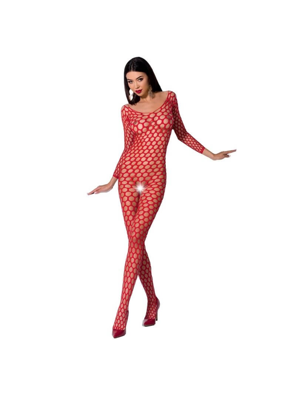 Passion Woman Bs077 Bodystocking One Size Red