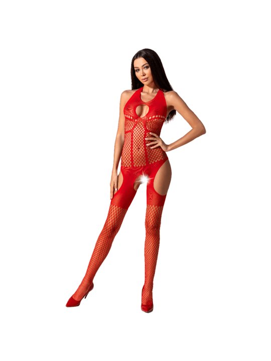 Passion Woman Bs079 Bodystocking - Red One Size