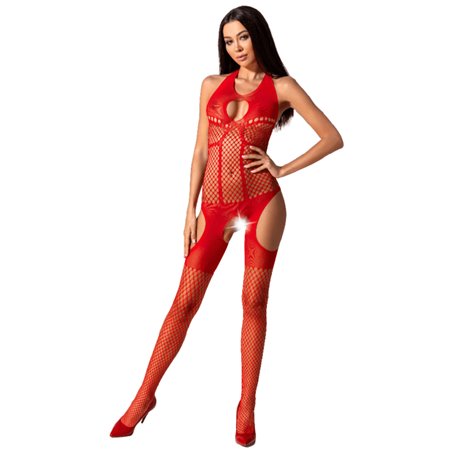 Passion Woman Bs079 Bodystocking - Red One Size