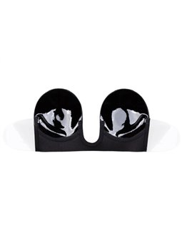 Bye-Bra Seamless U-Style - Reggiseno Adesivo a U Senza Spalline - Coppa B Nero