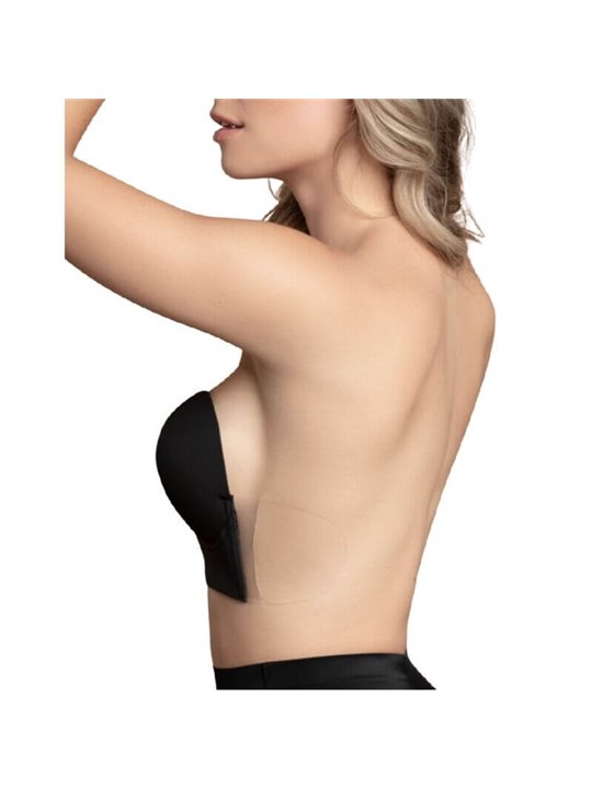 Bye-Bra Seamless U-Style - Reggiseno Adesivo a U Senza Spalline - Coppa C Nero