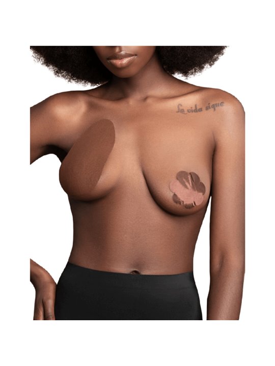 Bye-Bra - Breasts Enhancer + 3 Pairs Of Satin Brown Cup F/H