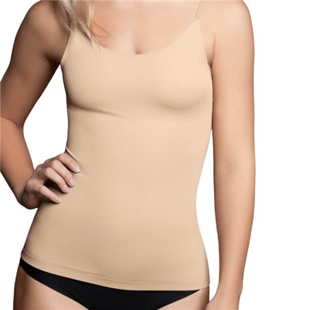 Bye-Bra Invisibile Singlet Light - Canotta Invisibile in Microfibra - Taglia M Beige