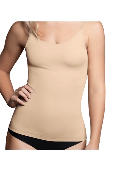 Bye-Bra Invisibile Singlet Light - Canotta Invisibile in Microfibra - Taglia XL Beige