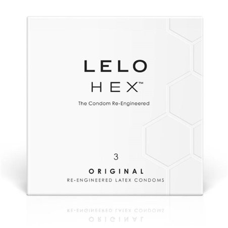 Lelo Hex Original - Preservativi in Lattice Naturale Pacco da 3