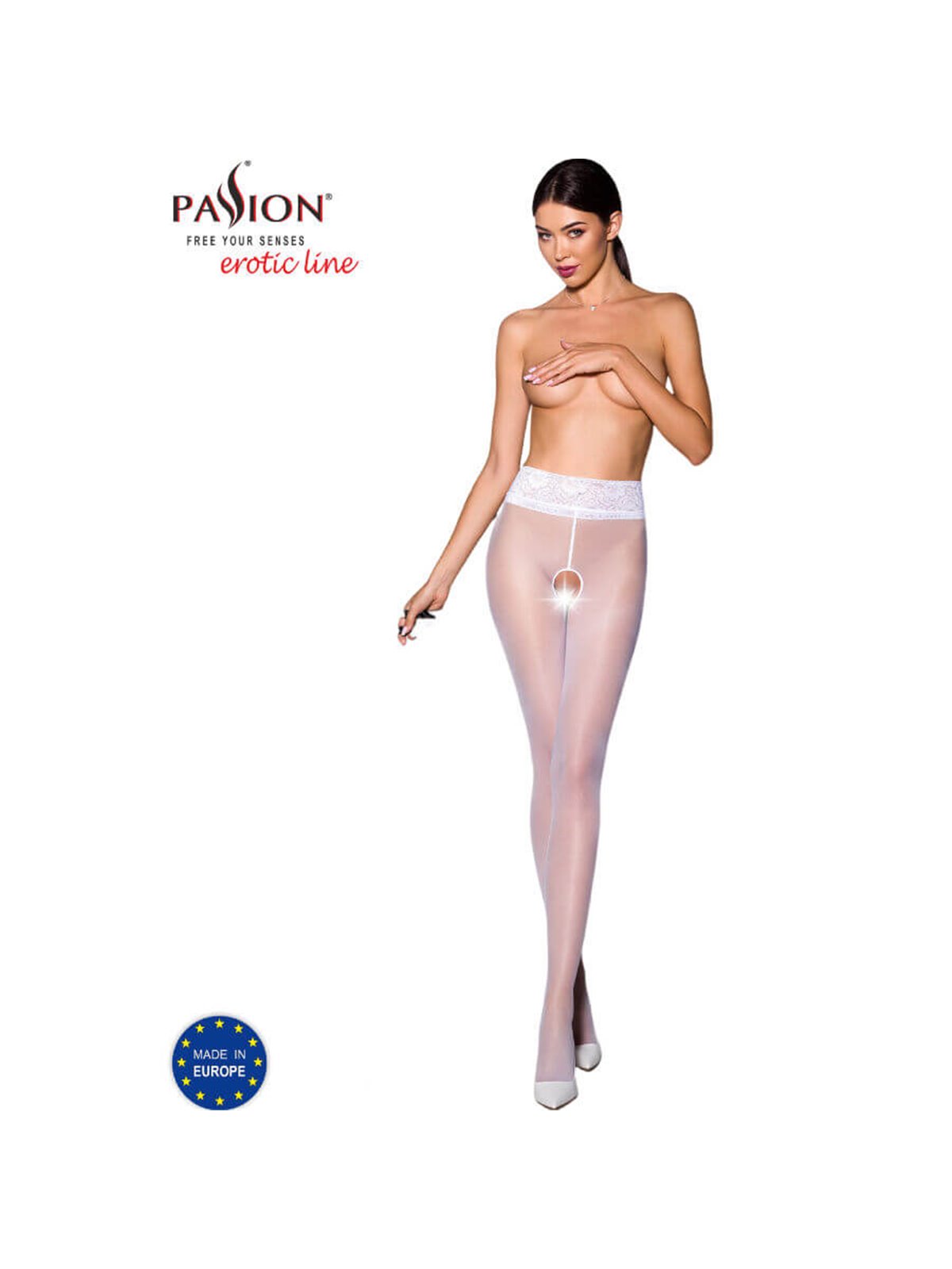 Passion - Tiopen 008 White Tights 3/4 30 Den