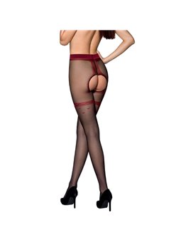 Passion - Tiopen 019 Stocking Black/Red 1/2 (20 Den)