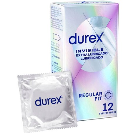 Durex Invisible Extra Lubrificato - Preservativi Extra Sottili 12 Unità
