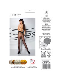Passion - Tiopen 022 Black/Red Tights 1/2 20 Den