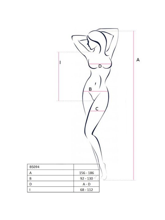 Passion - Bs094 Red Bodystocking One Size