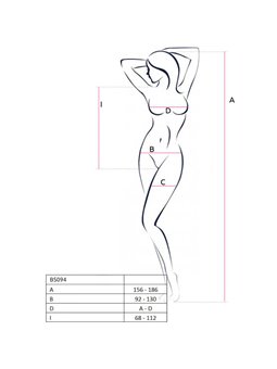 Passion - Bs094 White Bodystocking One Size
