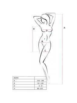 Passion - Bs096 Black Bodystocking One Size