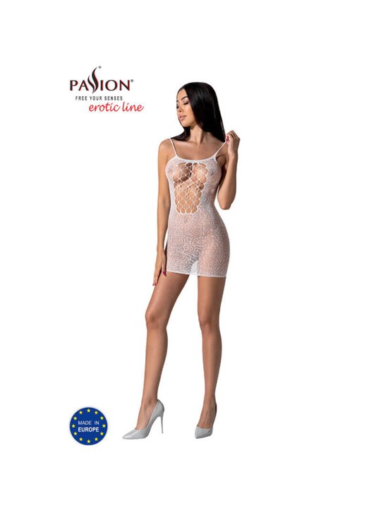 Passion - Bs096 White Bodystocking One Size