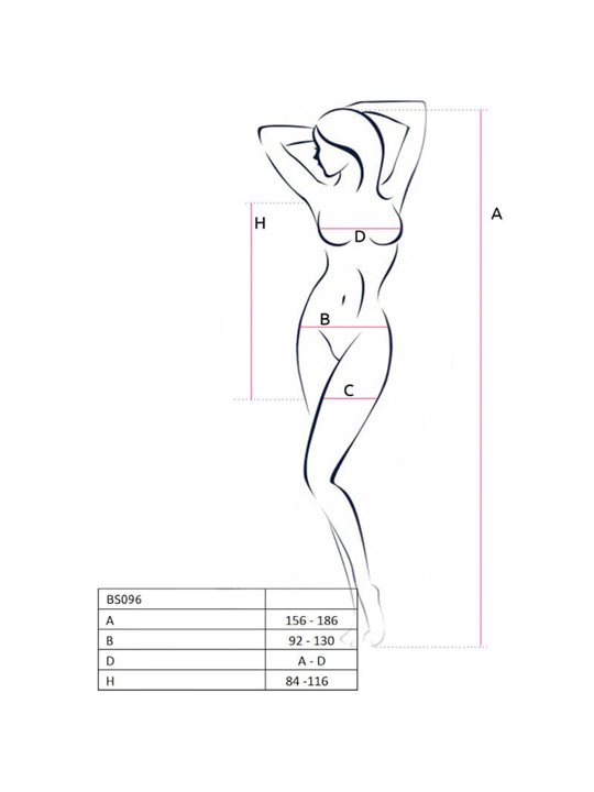Passion - Bs096 White Bodystocking One Size