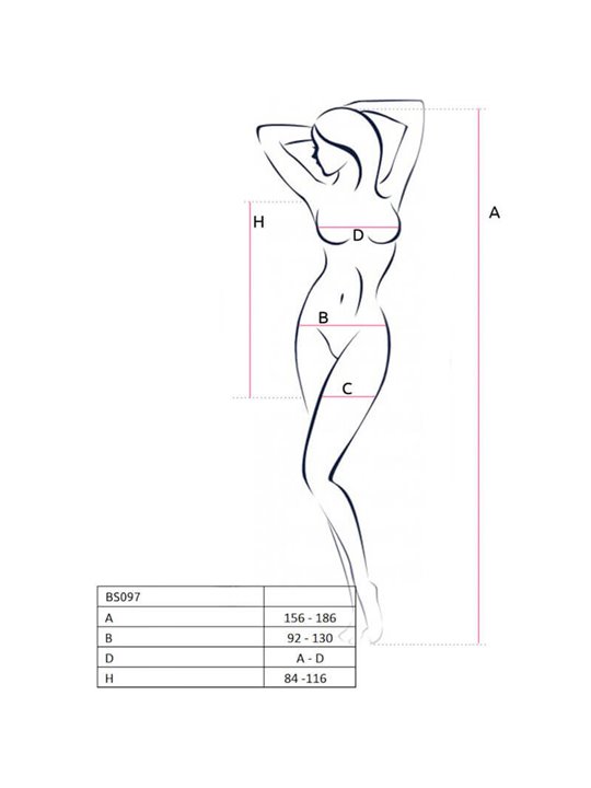 Passion - Bs097 White Bodystocking One Size