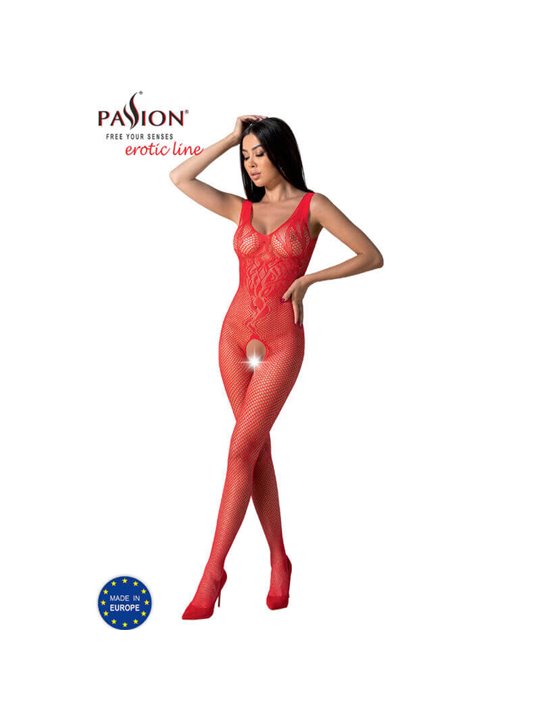 Passion - Bs098 Red Bodystocking One Size