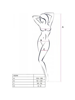 Passion - Bs098 Red Bodystocking One Size