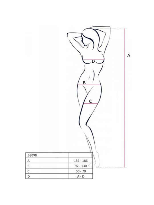 Passion - Bs098 Red Bodystocking One Size