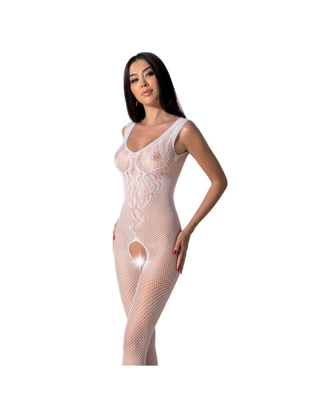 Passion - Bs098 White Bodystocking One Size