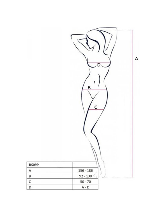 Passion - Bs099 Black Bodystocking One Size