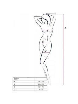 Passion - Bs099 Red Bodystocking One Size