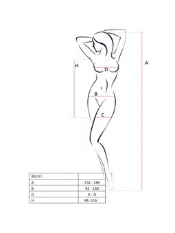 Passion - Bs101 Bodystocking Black One Size