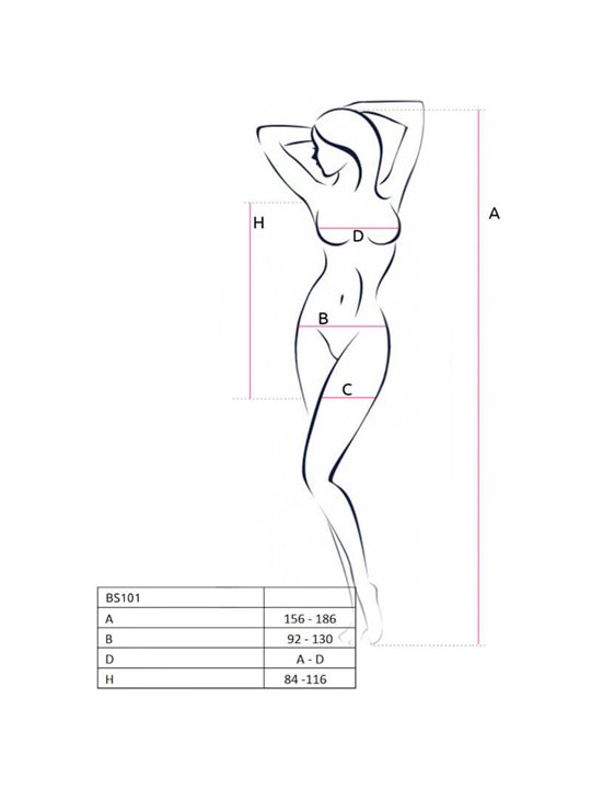 Passion - Bs101 White Bodystocking One Size