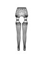 Passion - S027 Black Tights with Garter One Size