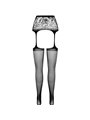 Passion - S028 Black Tights with Garter One Size