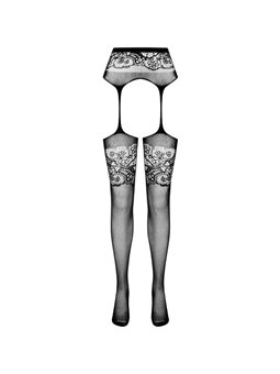 Passion - S029 Black Tights with Garter One Size