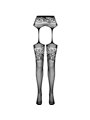 Passion - S029 Black Tights with Garter One Size