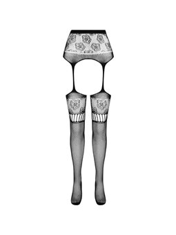 Passion - S030 Tights with Black Garter One Size
