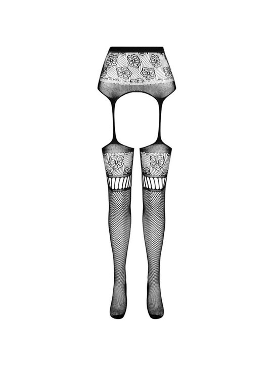 Passion - S030 Tights with Black Garter One Size