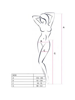 Passion - S030 Tights with Black Garter One Size