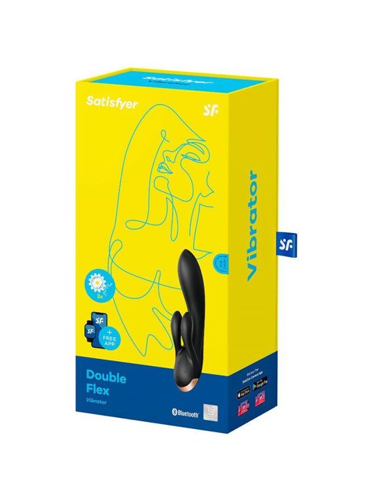Satisfyer Double Flex Vibrator App - Black