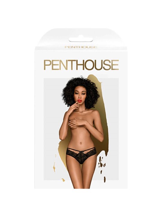 Penthouse Adore - Mutandine in Pizzo Floreale - Taglia L/XL Nero