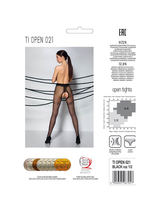 Passion - Tiopen 021 Black Tights 3/4 20 Den