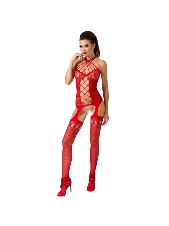 Passion - Woman Bs056 Red Bodystocking One Size