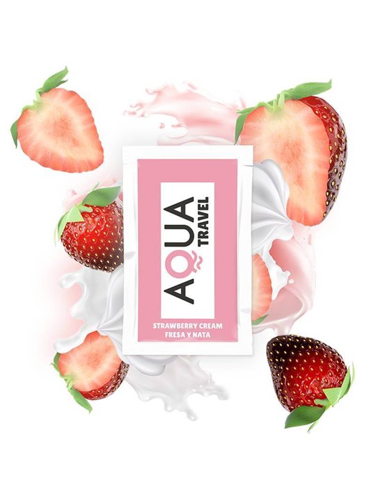 Aqua Travel - Lubrificante a Base Acqua Aroma Crema alla Fragola 6 ML