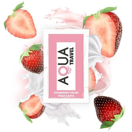 Aqua Travel - Lubrificante a Base Acqua Aroma Crema alla Fragola 6 ML