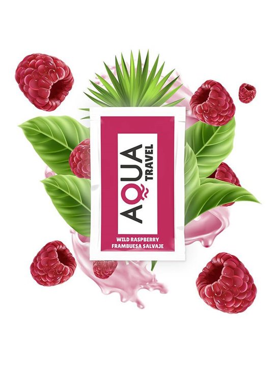Aqua Travel Wild Raspberry Flavour Waterbased Lubricant - 6 ML
