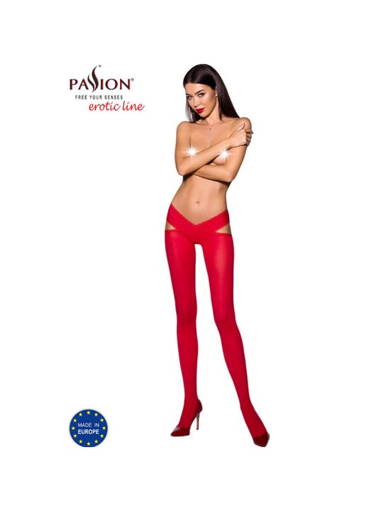 Passion - Tiopen 005 Stocking Red 3/4 (60 Den)