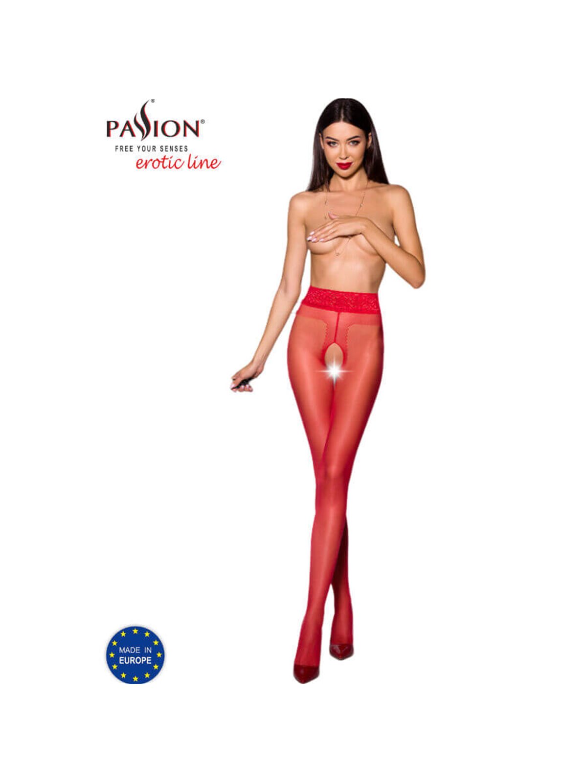 Passion - Tiopen 001 Red Tights 1/2 20 Den