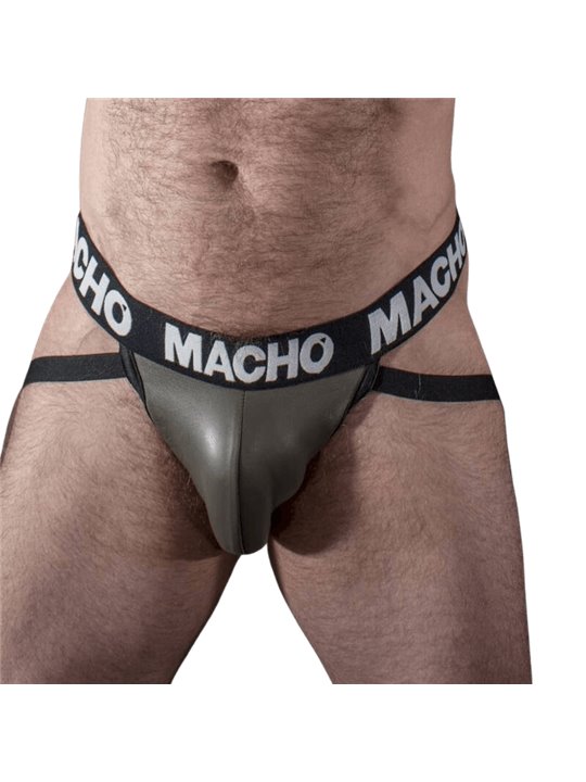 Macho - Mx27Gr Jock Leather GRay Beige L