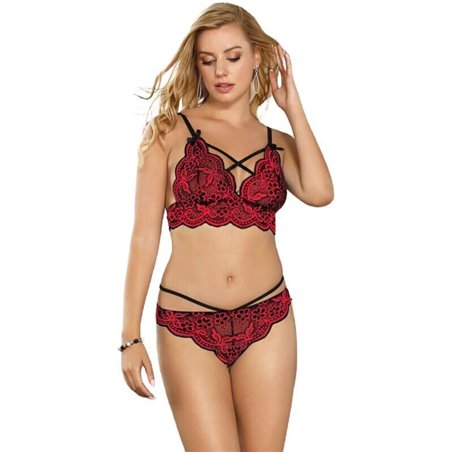 Subblime Set - Two Pieces Set Lace Top and Panties S/M