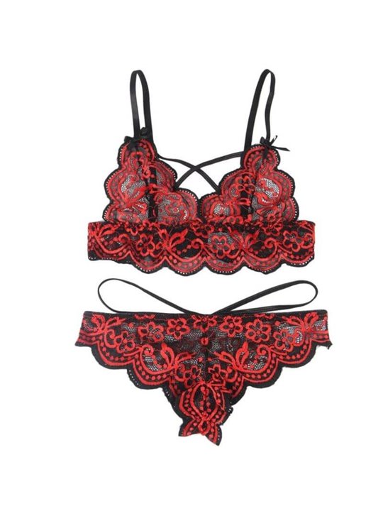 Subblime Set - Two Pieces Set Lace Top and Panties L/XL