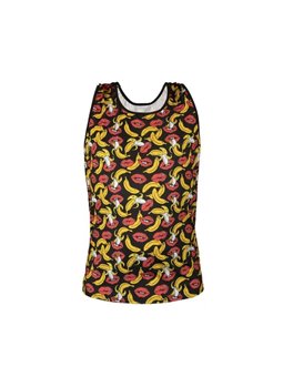 Anais Men - Top Smanicato con Fantasia Labbra e Banane Taglia XL