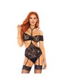 Leg Avenue - 2 Pieces Lace Bandeau and Garter Teddy S/M