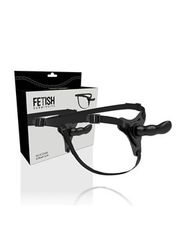 Fetish Submissive Harness - Black Silicone G-Spot 16 CM